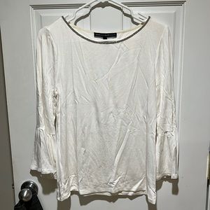 White House, Black market dressy cream top with beaded neckline